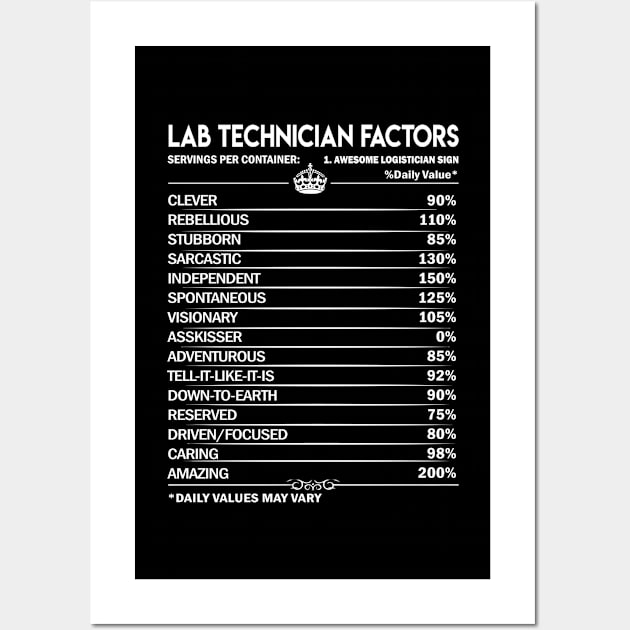 Lab Technician T Shirt - Lab Technician Factors Daily Gift Item Tee Wall Art by Jolly358